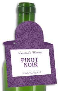 Pinot Noir Square Wine Bottle Tags